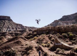 Kurt Sorge of Canada competes during the tenth edition of the Red Bull Rampage, Virgin, Utah, USA on October 14th 2015.