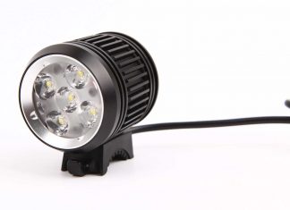Der Lampenkopf der Magicshine MJ-879 mit 5 LED und bis zu 2000 Lumen